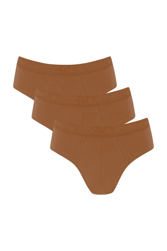 Mens Cotton Brief (Pack of 3) Boxers Nubian Skin Caramel S 